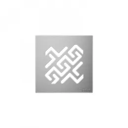 BERGES Трап водосток PLATZ Antik 150х150, матовый хром, вертикальный выпуск S-сифон D50/105мм H30/80мм, 090061