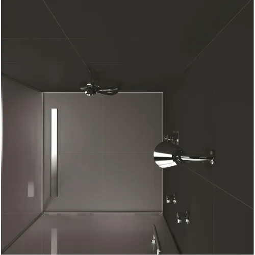 BERGES Желоб водосток В1 Keramik 600, хром глянец, боковой выпуск S-сифон D50 H60, 091117