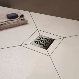 BERGES Трап водосток PLATZ Antik 150х150, матовый хром, боковой выпуск S-сифон D50 H60, 090161