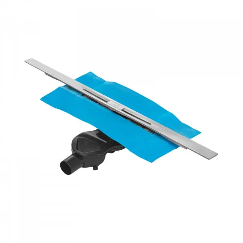 BERGES Желоб водосток SIMPEL 800, хром глянец, боковой выпуск S-сифон D50 H60, 091112