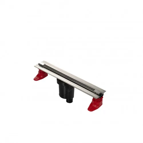 BERGES Желоб водосток SUPER Slim 400, хром глянец, вертикальный выпуск S-сифон D50/105мм H30/80мм, 091077