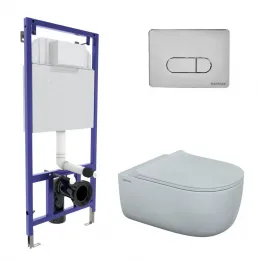 Инсталляция NOVUM525, кнопка D3 хром глянец, унитаз EGO XL Rimless, сиденье Toma Slim SO, 043201