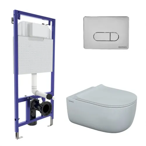 Инсталляция NOVUM525, кнопка D3 хром глянец, унитаз EGO XL Rimless, сиденье Toma Slim SO, 043201