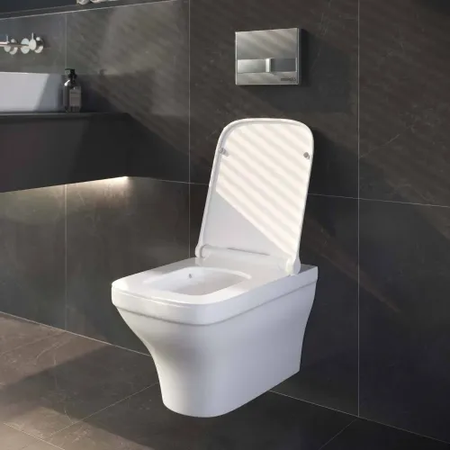 Инсталляция NOVUM 525, кнопка L2, унитаз STRATI Rimless, сиденье дюропласт Strati Slim SO - NOVUM L2, 042453