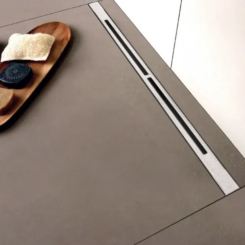 BERGES Желоб водосток SUPER line 550, матовый хром, боковой выпуск S-сифон D50 H60 42 l/m, 090180