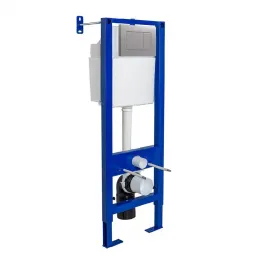 Инсталляция ATOM 410 кнопка матовый хром - ATOM 410 кнопка чёрная Soft Touch, 040346