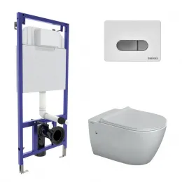 Инсталляция NOVUM 525, кнопка D7, унитаз MASCON Rimless, сиденье дюропласт Toma Slim SO, 043214