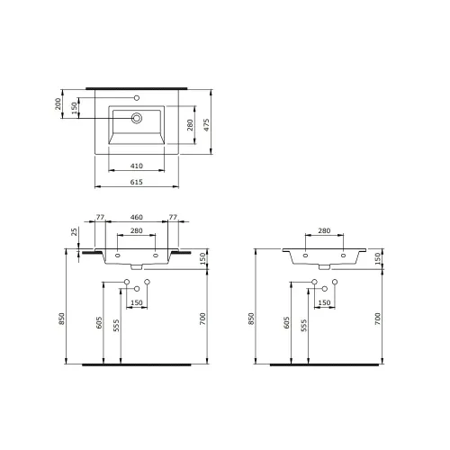 Раковина EGO 61х47,5 см, 182004