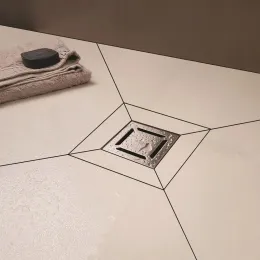 BERGES Трап водосток PLATZ Norma 100х100, матовый хром, вертикальный выпуск S-сифон D50/105мм H30/80мм, 090058