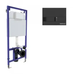 Инсталляция BERGES для скрытого монтажа NOVUM L6 с кнопкой черный глянец, 040216