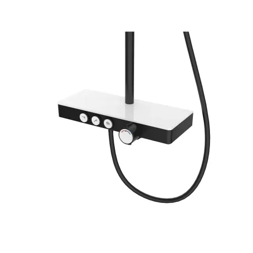 Душевая стойка BERGES MORANS с изливом и термостатом, черный матовый - MORANS, 075002