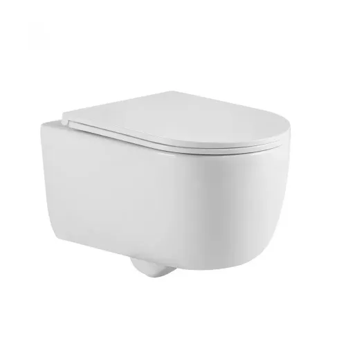 Унитаз BERGES подвесной Tornas Rimless 53 см, сиденье дюропласт Tornas Slim SO, микролифт, быстросъём - Tornas, 082137