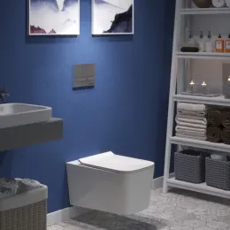 Унитаз BERGES подвесной FLOE Rimless 55 см с сиденьем Floe Slim SO микролифт, быстросъём, 082121