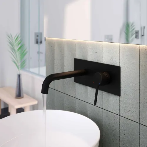 Смеситель для раковины VENTAS R скрытого монтажа, совместный, черный матовый, 076010