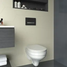 Инсталляция АТОМ Line 410 кнопка черная SoftTouch/хром глянец, 040342