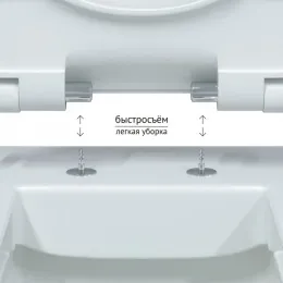 Унитаз BERGES подвесной EGO Real Rimless 49 см с сиденьем Toma Slim SO микролифт быстросъём, 082132