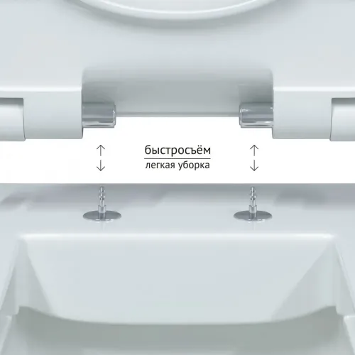 Унитаз BERGES подвесной EGO Real Rimless 49 см с сиденьем Toma Slim SO микролифт быстросъём, 082132