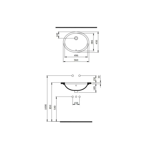Раковина EGO 56х45 см, 181007