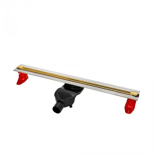 BERGES Желоб водосток SUPER Slim 800, золото, боковой выпуск S-сифон D50 H60, 092154