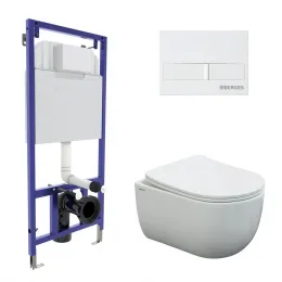 Инсталляция NOVUM 525, кнопка L3, унитаз VENTAS Rimless, сиденье дюропласт Ventas Slim SO - NOVUM L3, 043308