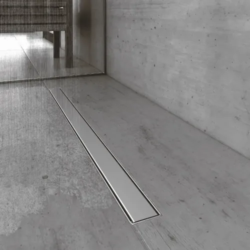 BERGES Желоб водосток В1 Keramik 700, матовый хром, боковой выпуск S-сифон D50 H60, 090118