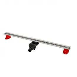 BERGES Желоб водосток SUPER Slim 1000, хром глянец, боковой выпуск S-сифон D50 H60, 091155