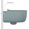 Унитаз BERGES подвесной EGO XL матовый голубой Rimless 54 см, сиденье EGO XL Slim SO матовый голубой, микролифт, быстросъем - EGO XL, 083229