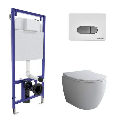 Инсталляция NOVUM 525, кнопка D7, унитаз OKUS, сиденье дюропласт Toma Slim SO, 043262