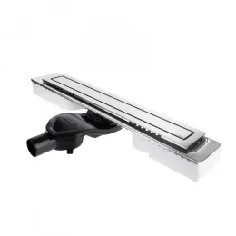 BERGES Желоб водосток TOP Stark 700, хром глянец, боковой выпуск S-сифон D50 H60, 091150