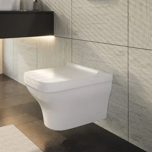 Инсталляция NOVUM 525, кнопка F5, унитаз STRATI Rimless, сиденье дюропласт Strati Slim SO - NOVUM F5, 042451