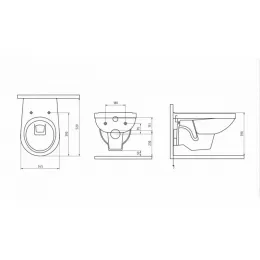 Унитаз BERGES подвесной GAMMA 52 см с сиденьем Gamma SO микролифт быстросъём, 081105