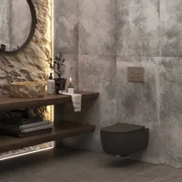 Инсталляция BERGES для скрытого монтажа унитаза NOVUM кнопка O2 матовый хром - NOVUM O2, 040262