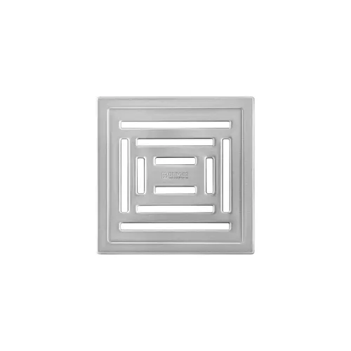 BERGES Трап водосток ZENTRUM Uno 150х150, матовый хром, боковой выпуск сифон D50 H65, 090372