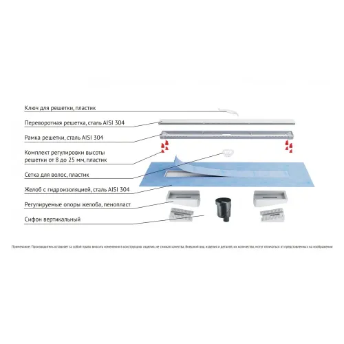 BERGES Желоб водосток В1 Antik 500, золото глянец, вертикальный выпуск S-сифон D50/105мм H30/135мм, 092023