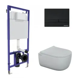 Инсталляция NOVUM 525, кнопка F5 черная Soft Touch, унитаз EGO Rimless, сидение Toma Slim SO, 047255