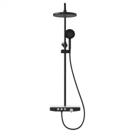 Душевая стойка BERGES MORANS с изливом и термостатом, черный матовый - MORANS, 075002