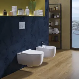 Унитаз BERGES подвесной EGO XL Rimless 54 см сиденье Toma Slim SO микролифт, быстросъём, 082118