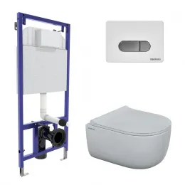 Инсталляция NOVUM525, кнопка D7 белая/хром, унитаз EGO Rimless, сиденье Toma Slim SO, 047237