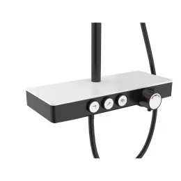 Душевая стойка BERGES MORANS с изливом и термостатом, черный матовый - MORANS, 075002