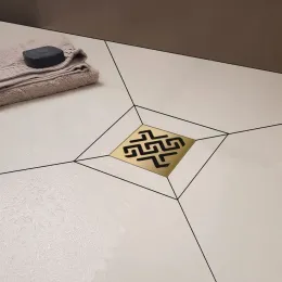 BERGES Трап водосток PLATZ Antik 100х100, бронза, вертикальный выпуск S-сифон D50/105мм H30/80мм, 094060