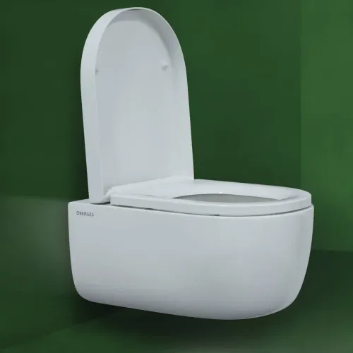 Унитаз BERGES подвесной EGO XL Rimless 54 см, сиденье дюропласт Тома SO микролифт быстросъем, 082124