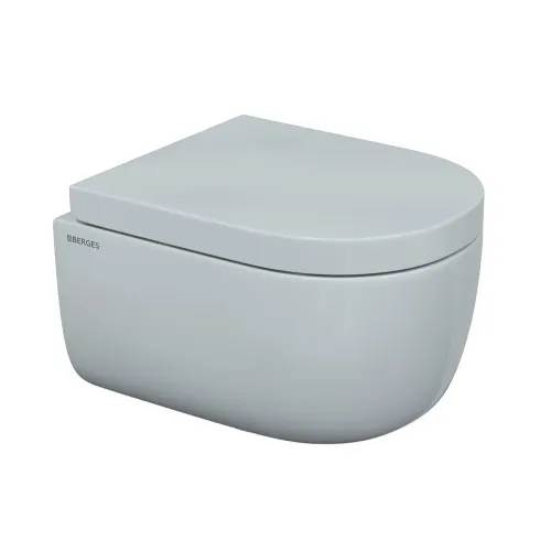 Унитаз BERGES подвесной EGO Rimless 49 см, сиденье дюропласт Тома slim SO микролифт быстросьем, 082122