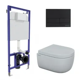 Инсталляция NOVUM525, кнопка L5 Soft Touch черная, унитаз EGO Rimless, сиденье Toma SO, 043232