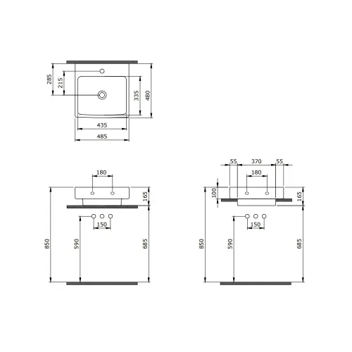 Раковина STRATI 48,5х48 см, 182005