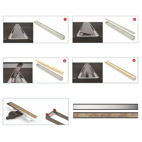 BERGES Желоб водосток В1 Keramik 800, хром глянец, боковой выпуск S-сифон D50 H60, 091119