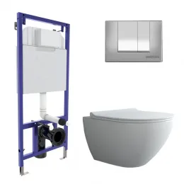 Инсталляция NOVUM 525, кнопка S3, унитаз PUMA XL Rimless, сиденье дюропласт Toma Slim SO, 043247