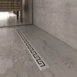 BERGES Желоб водосток В1 Antik 300, матовый хром, вертикальный выпуск S-сифон D50/105мм H30/80мм, 090021