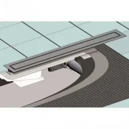 BERGES Желоб водосток TOP Stark 800, хром глянец, боковой выпуск S-сифон D50 H60, 091151