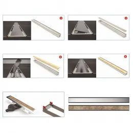 BERGES Желоб водосток В1 Keramik 700, хром глянец, вертикальный выпуск S-сифон D50/105мм H30/80мм, 091018