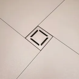 BERGES Трап водосток ZENTRUM Norma 100х100, матовый хром, вертикальный выпуск сифон D50/70/100мм H74, 090462